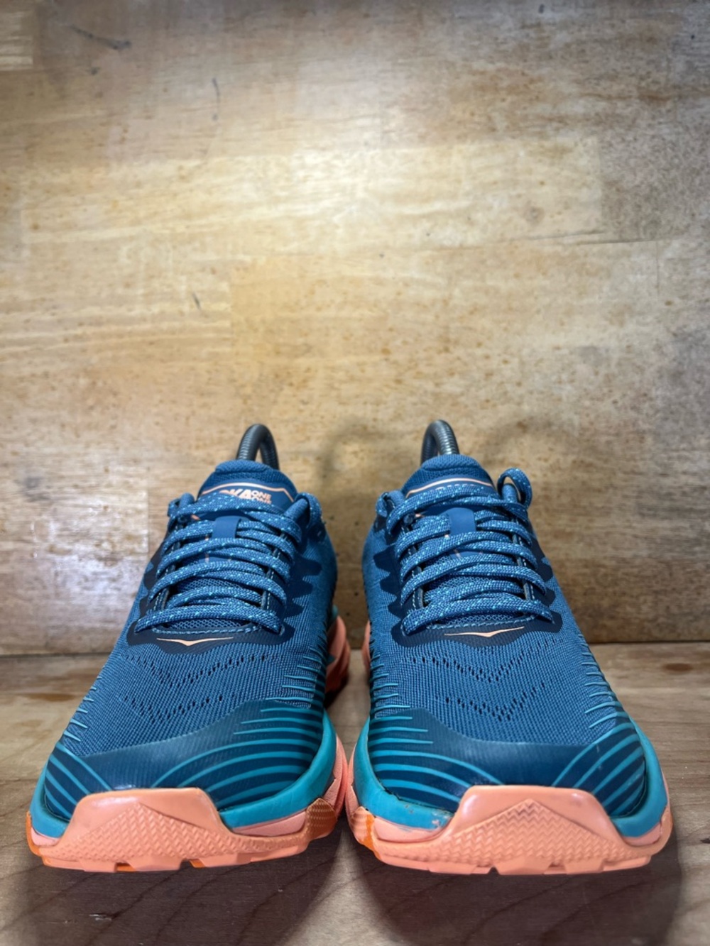 Hoka One One Torrent 2 Womens Size 6.5 Trail Running Shoes Real Teal Cantaloupe - Picture 2 of 11